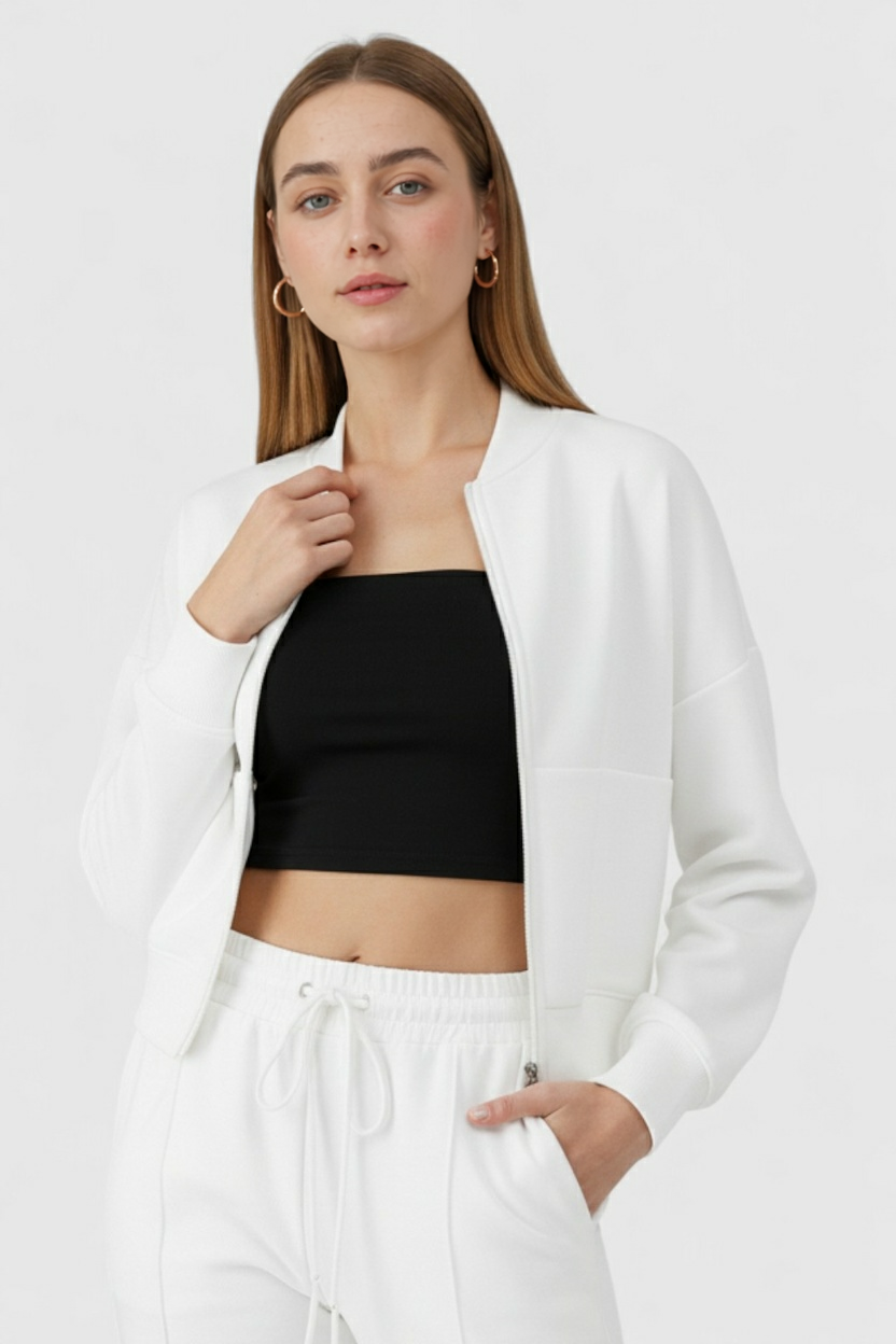 Dames Casual Wit Sweatshirt Broek Set