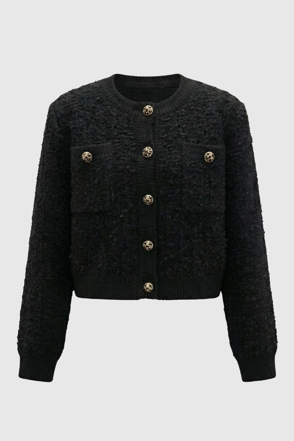 Women's Casual Black Knit Cardigan - Black | Vanda Liamo