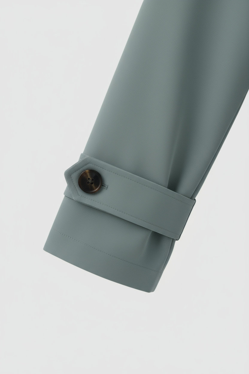 Dames Donkergroen Halflange Trenchcoat