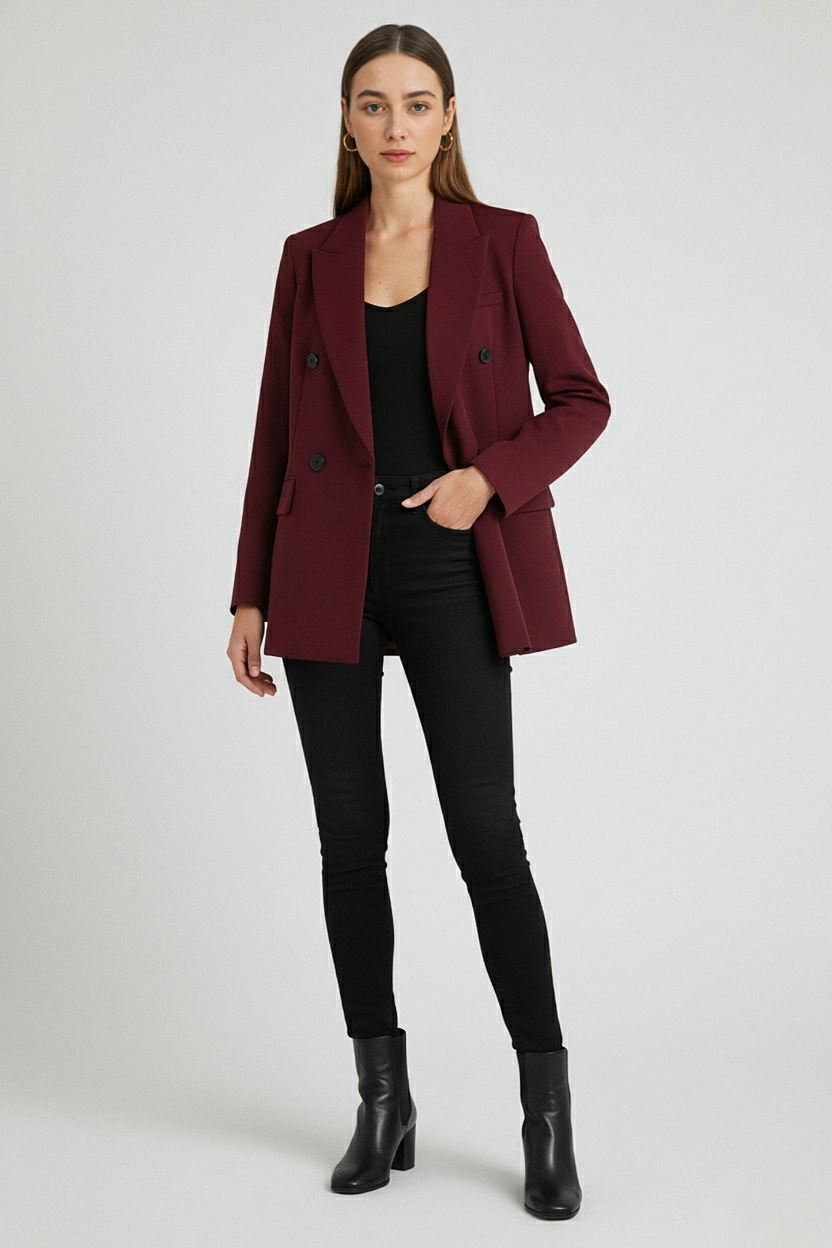 Dames Elegante Bourgondië Blazer