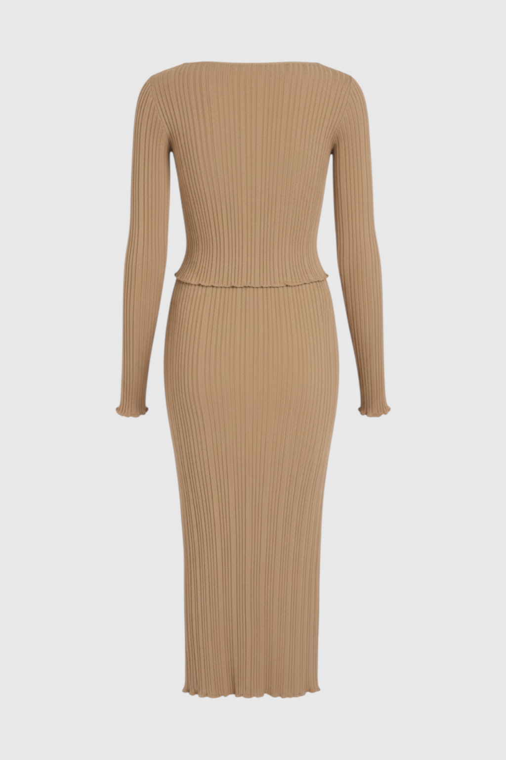 Dames Elegante Khaki Gebreide Rokpak