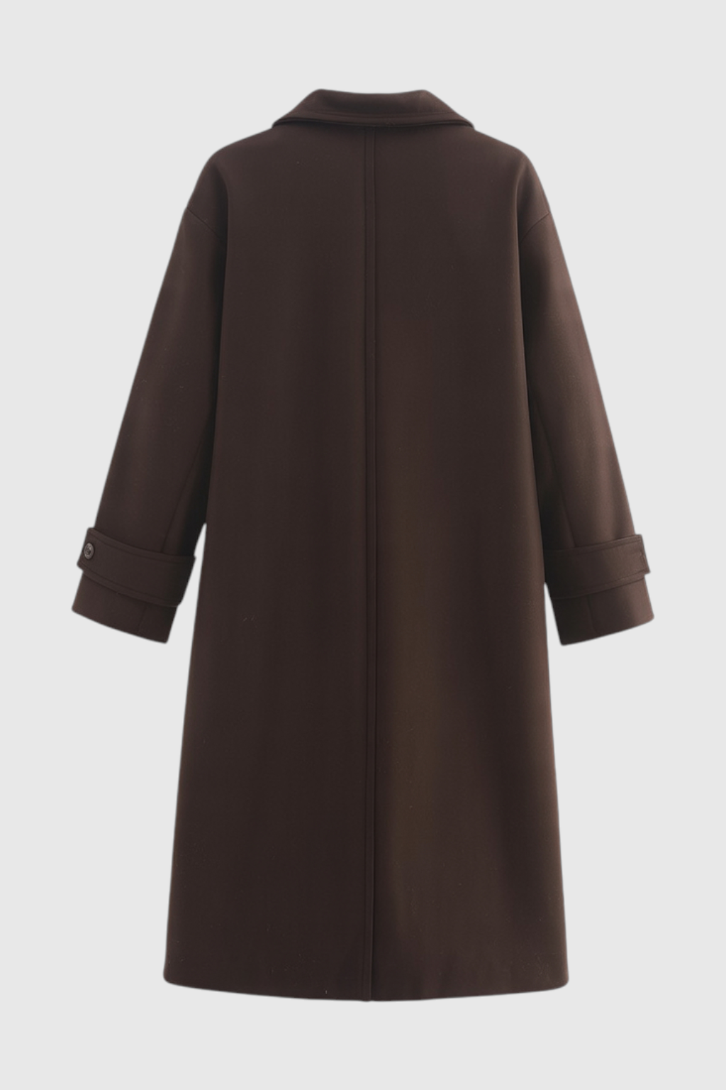 Dames Elegante Lange Bruin Winterjas