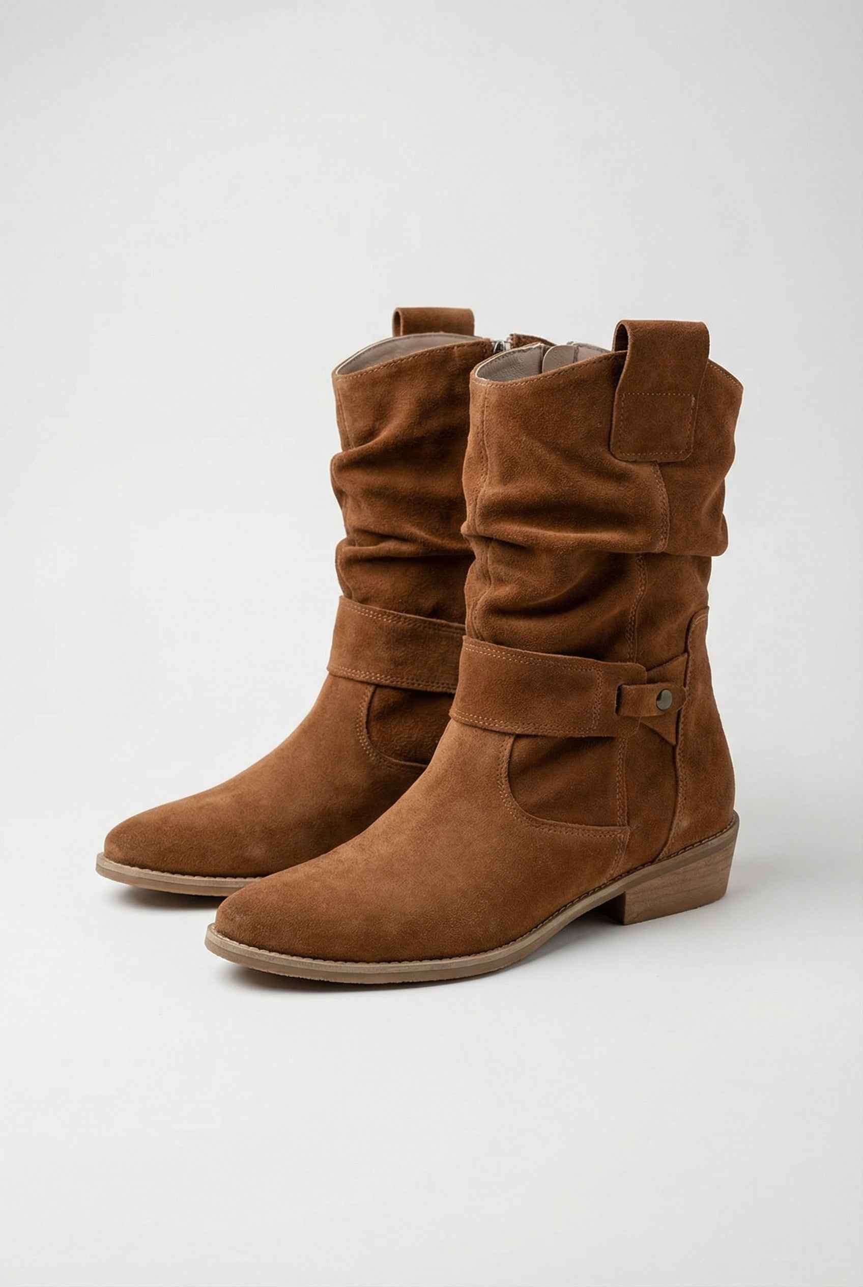 Women's Dark Brown Retro Suede Ankle Boots