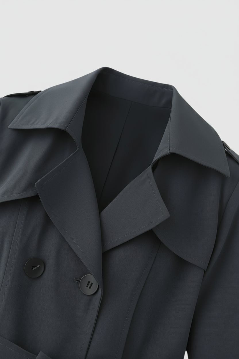 Dames Grijs Halflange Trenchcoat