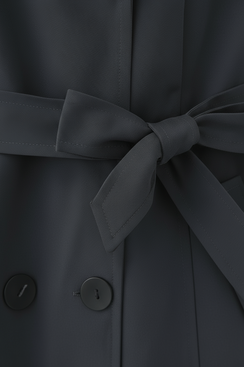 Dames Grijs Halflange Trenchcoat