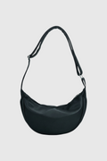 Women's Black Faux Leather Hobo Shoulder Bag with Adjustable Strap
