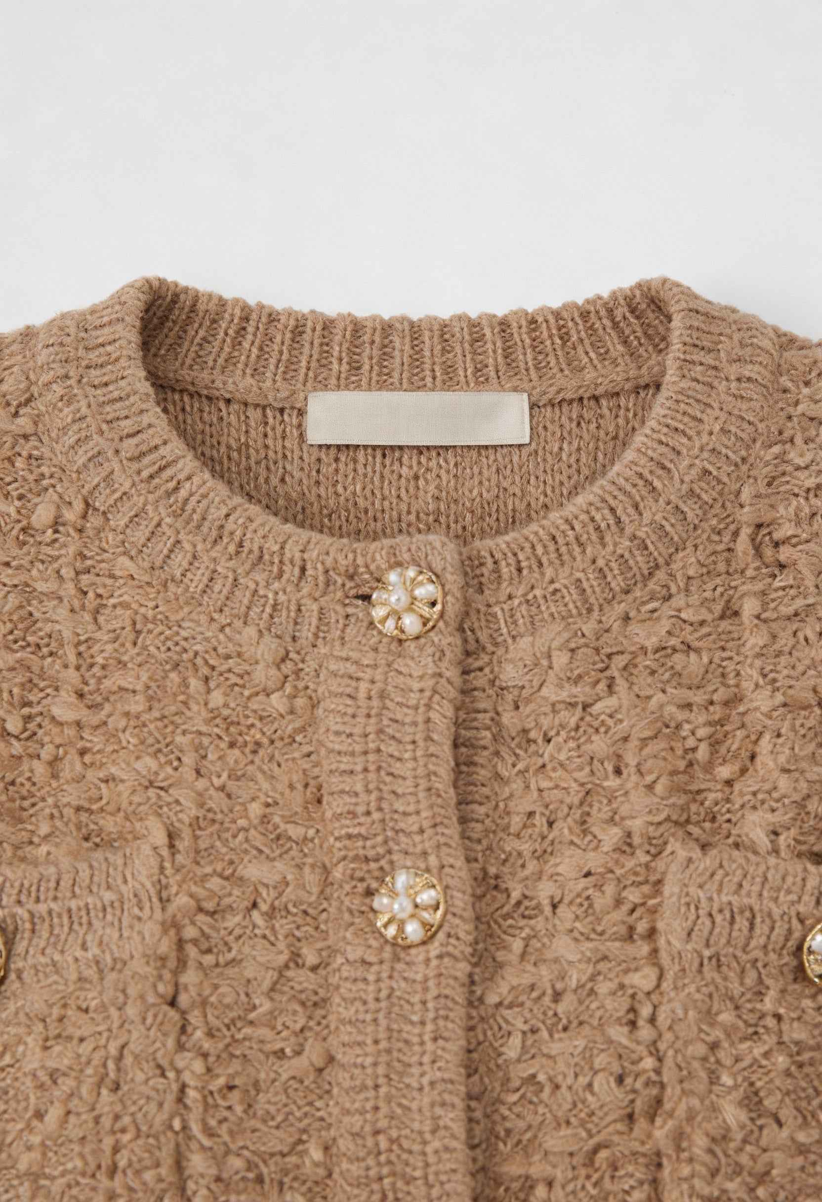 Dames Khaki Gebreid Vestje