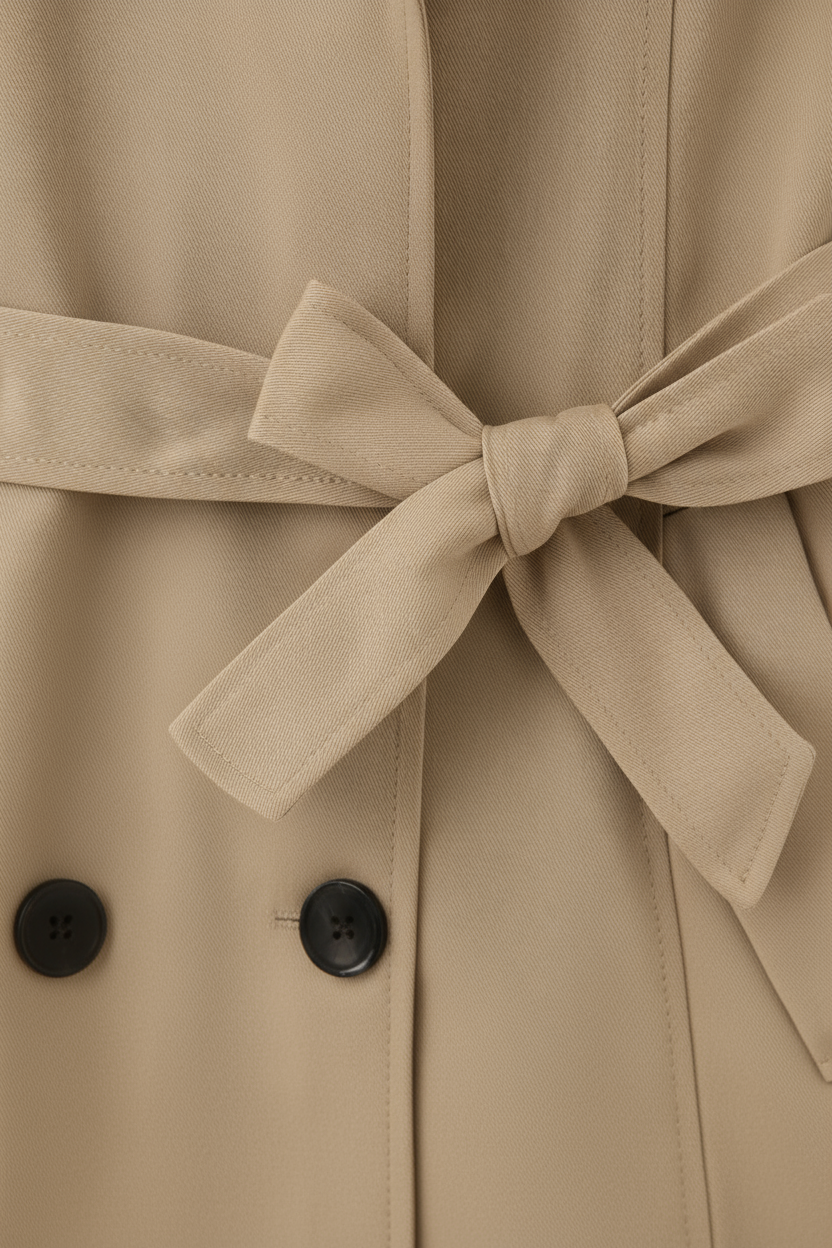 Dames Khaki Halflange Trenchcoat