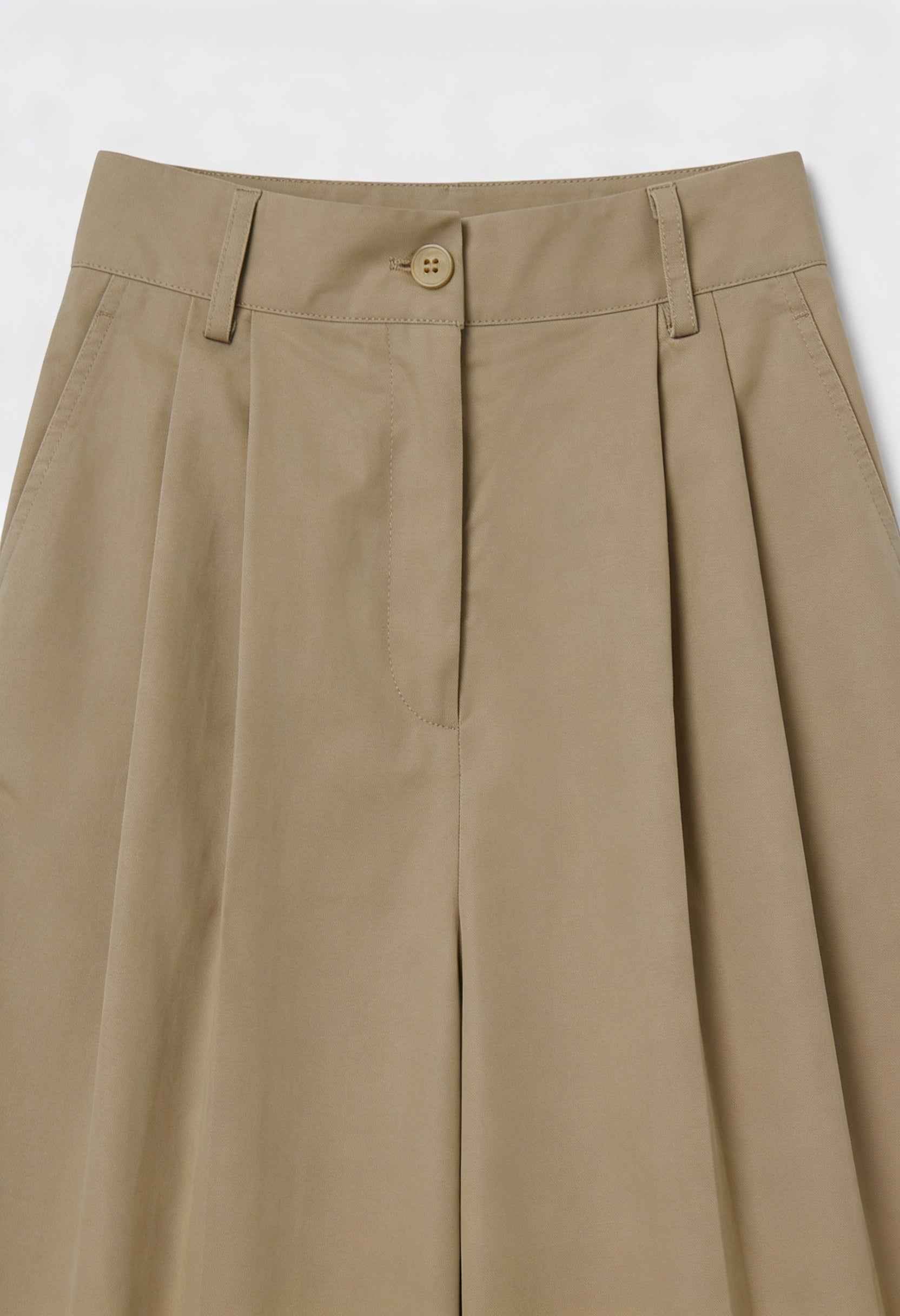 Pants : Women's Khaki Wide-Leg Palazzo Pants - Flowy & Comfortable in van Vanda Liamo