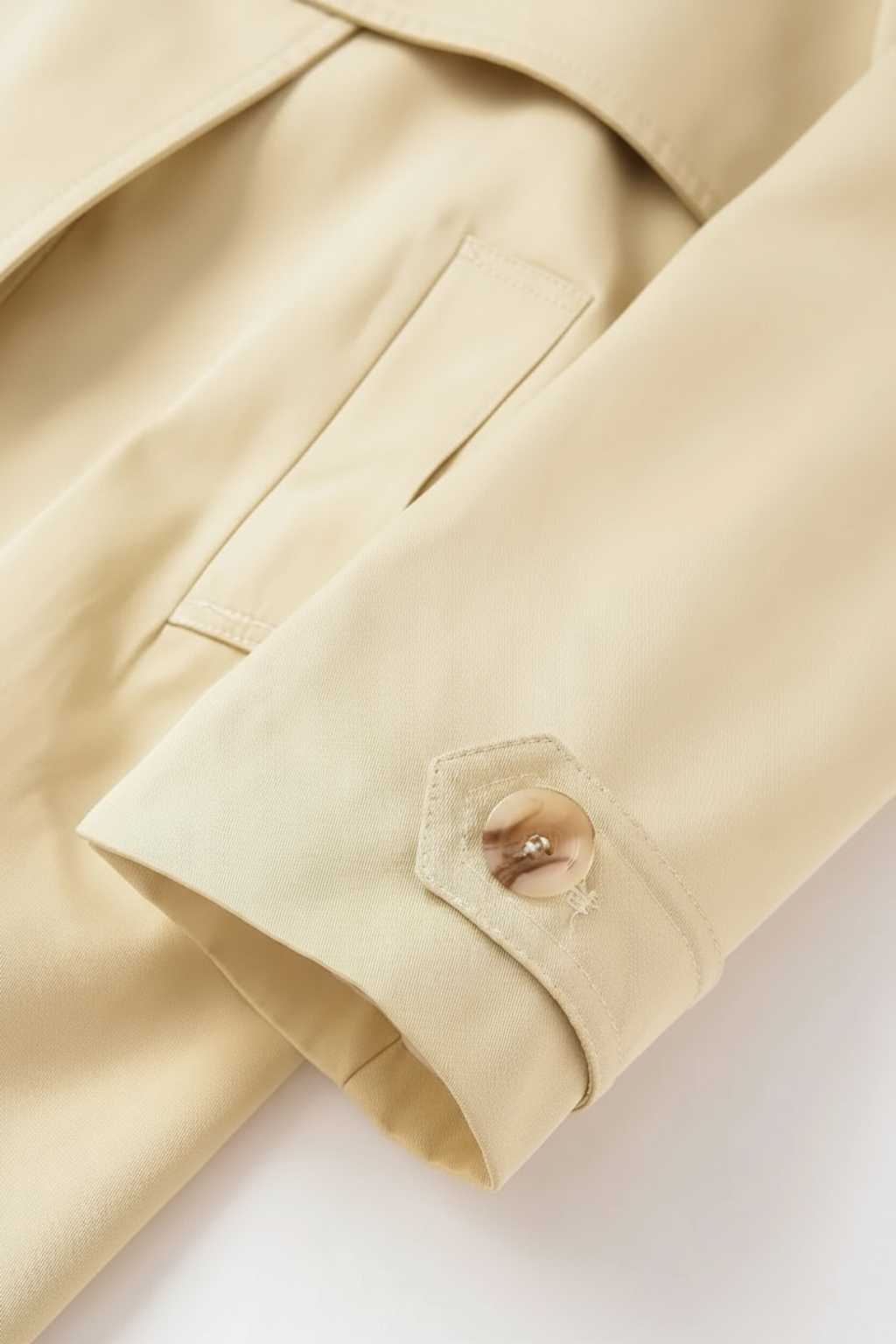 Dames Lange Beige Trenchcoat met Riem