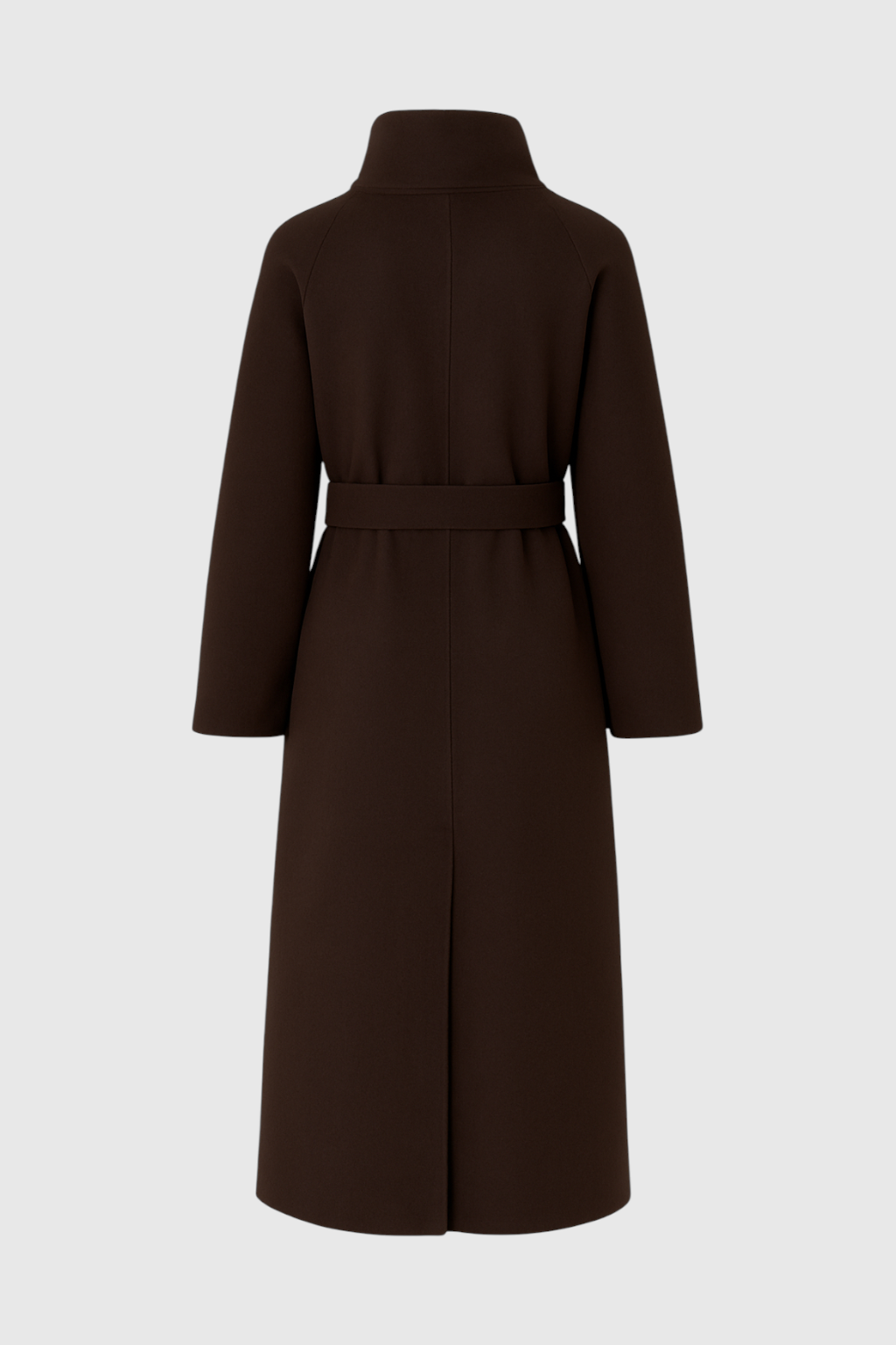 Dames Lange Bruin Winter Jas Met Kraag