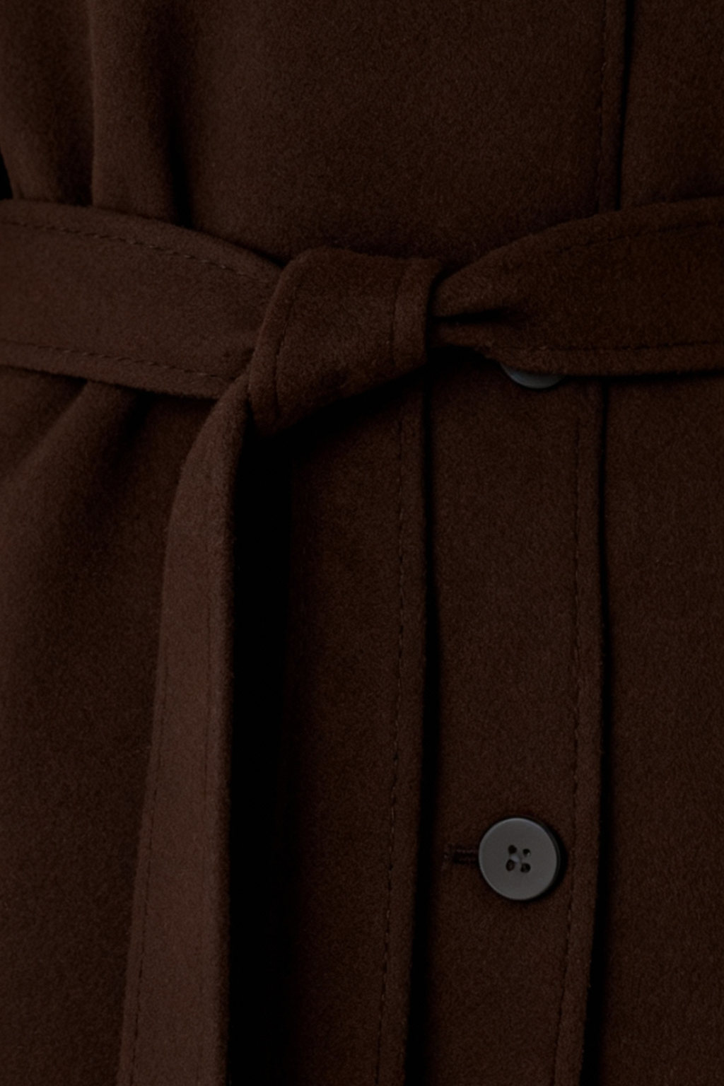 Dames Lange Bruin Winter Jas Met Kraag