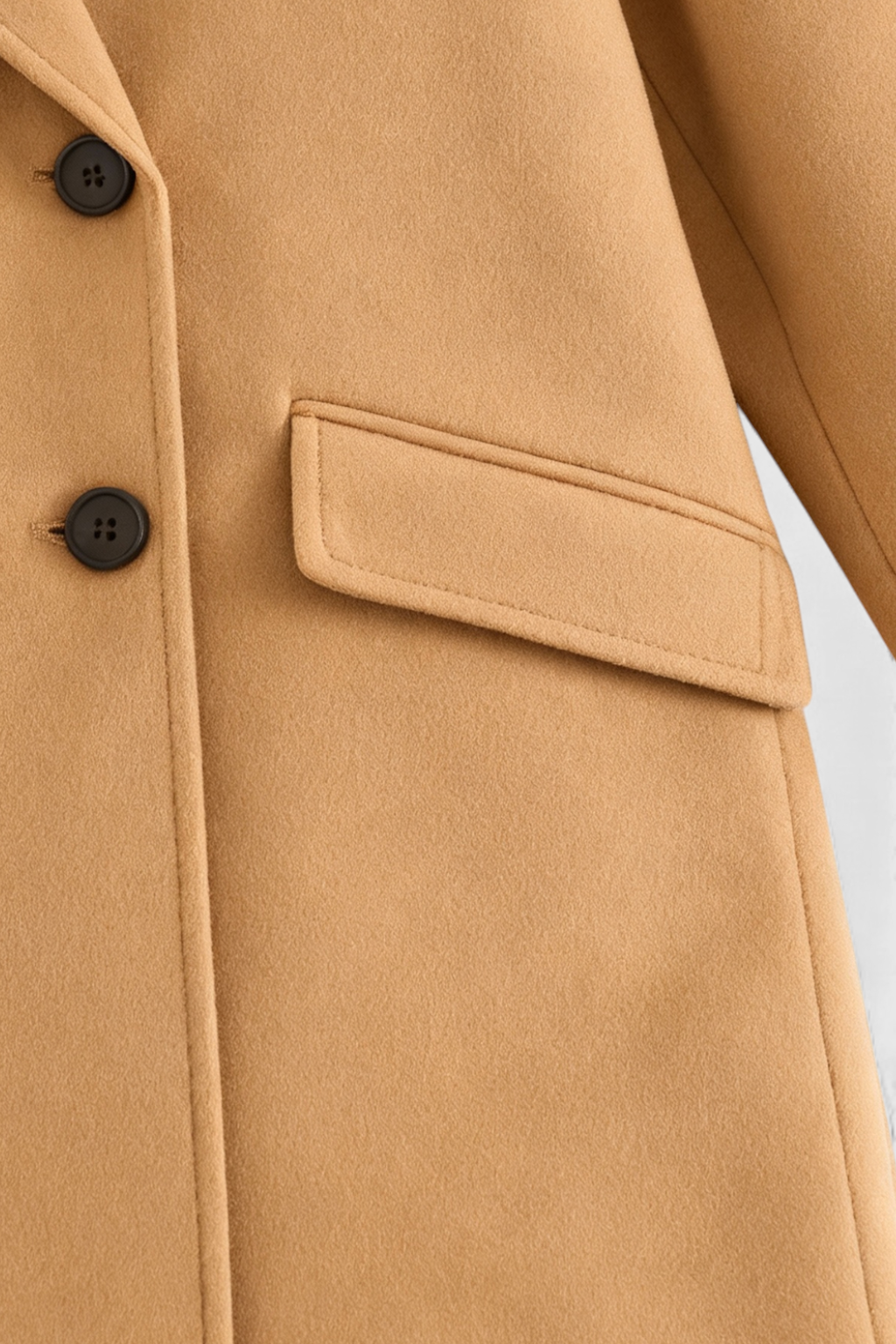 Dames Lange Bruin Wollen Jas