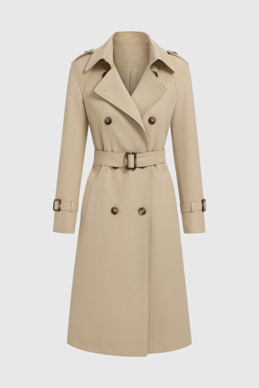 Dames Lange Khaki Trenchcoat