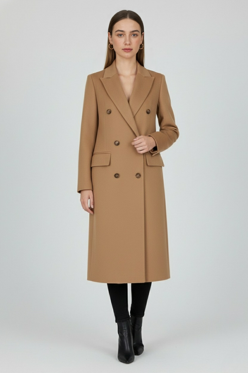 Dames Lange Khaki Winterjas