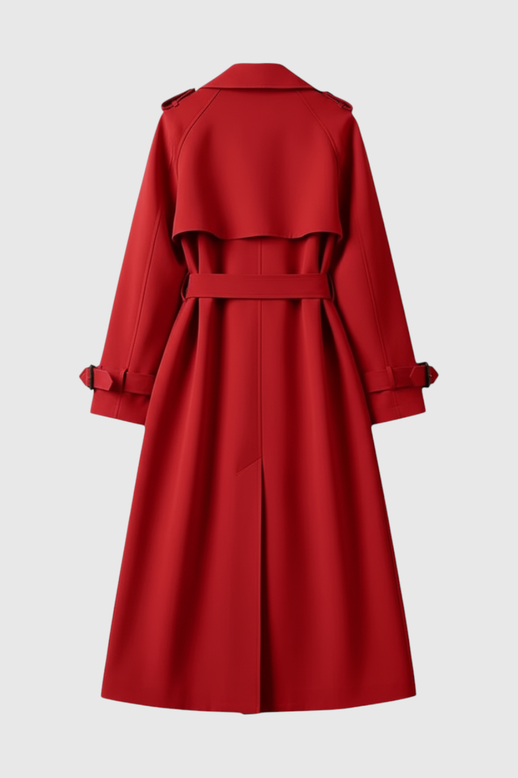 Dames Lange Rood Trenchcoat