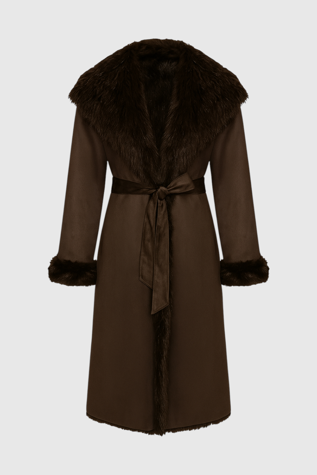 Dames Lange Trenchcoat met Stijlvolle Kraag