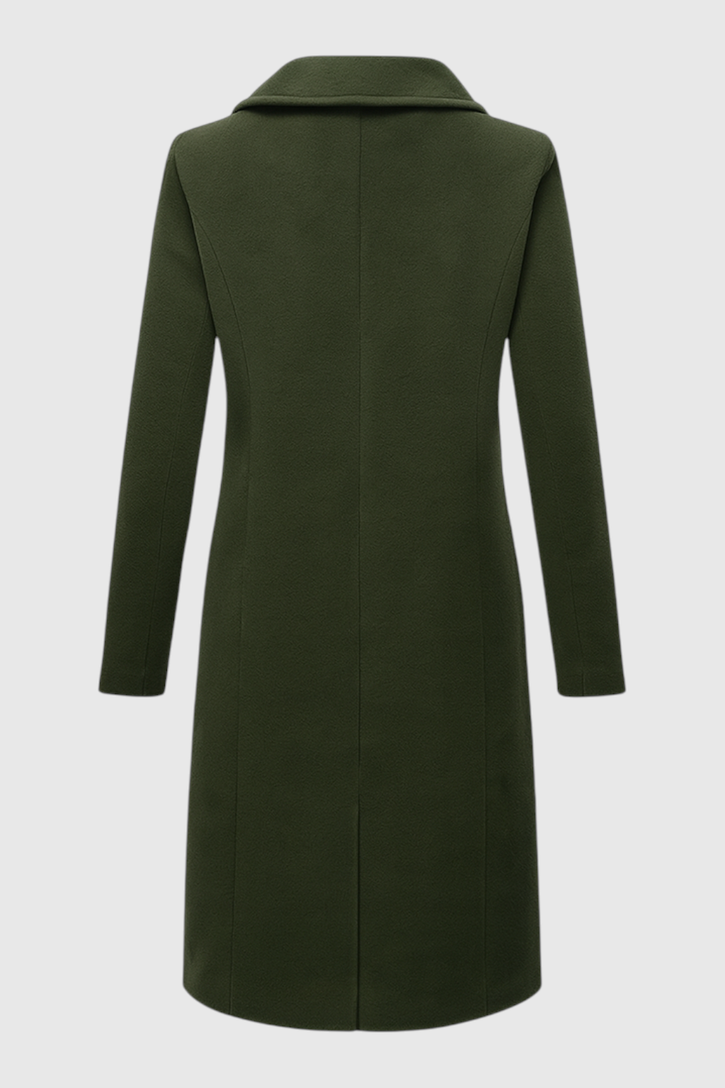 Dames Legergroen Wol Trenchcoat