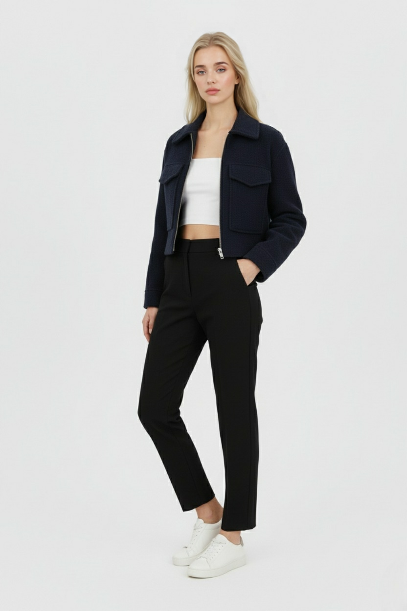 Dames Marineblauw Ritsjack
