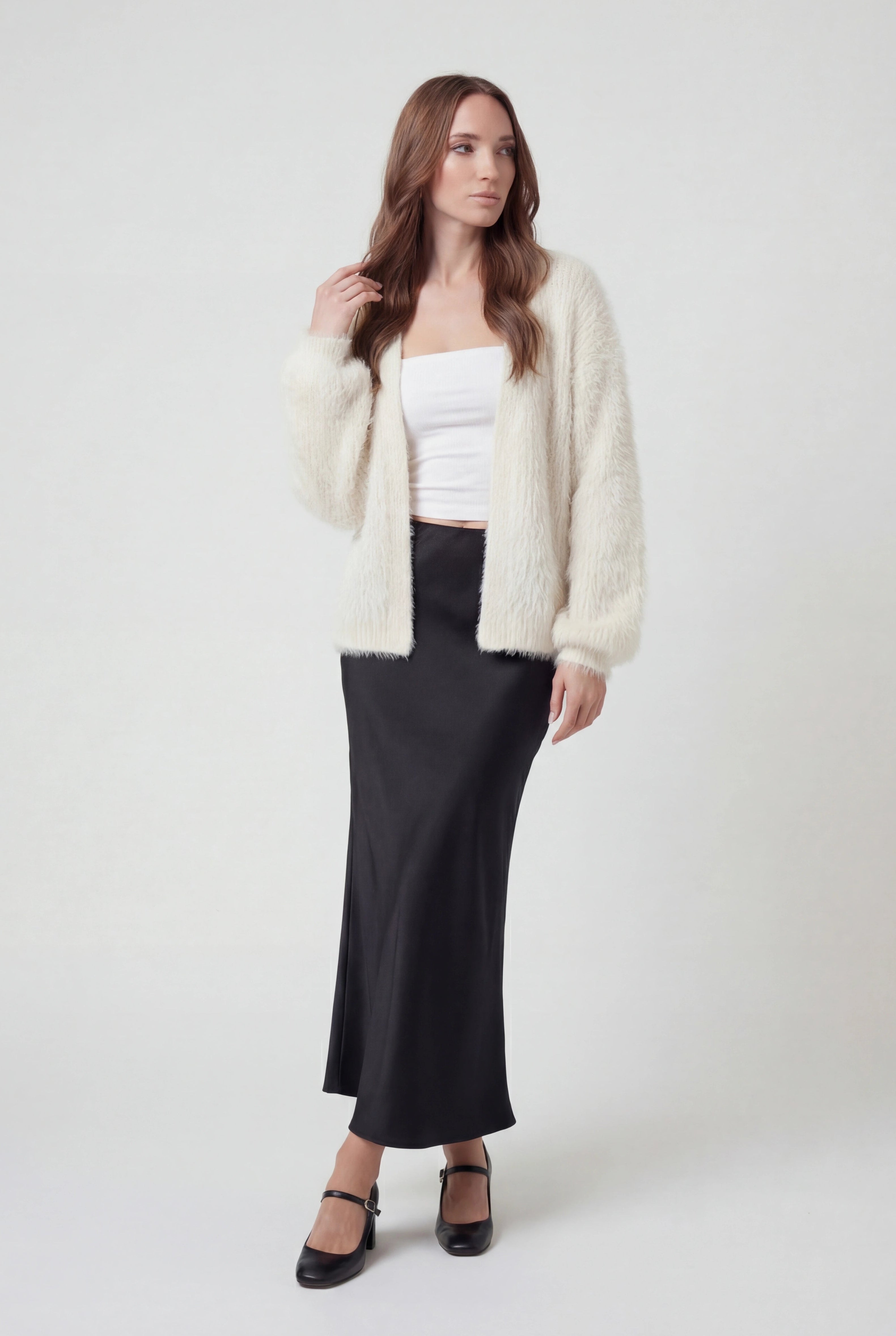 Dames Modieus Wit Gebreid Vestje