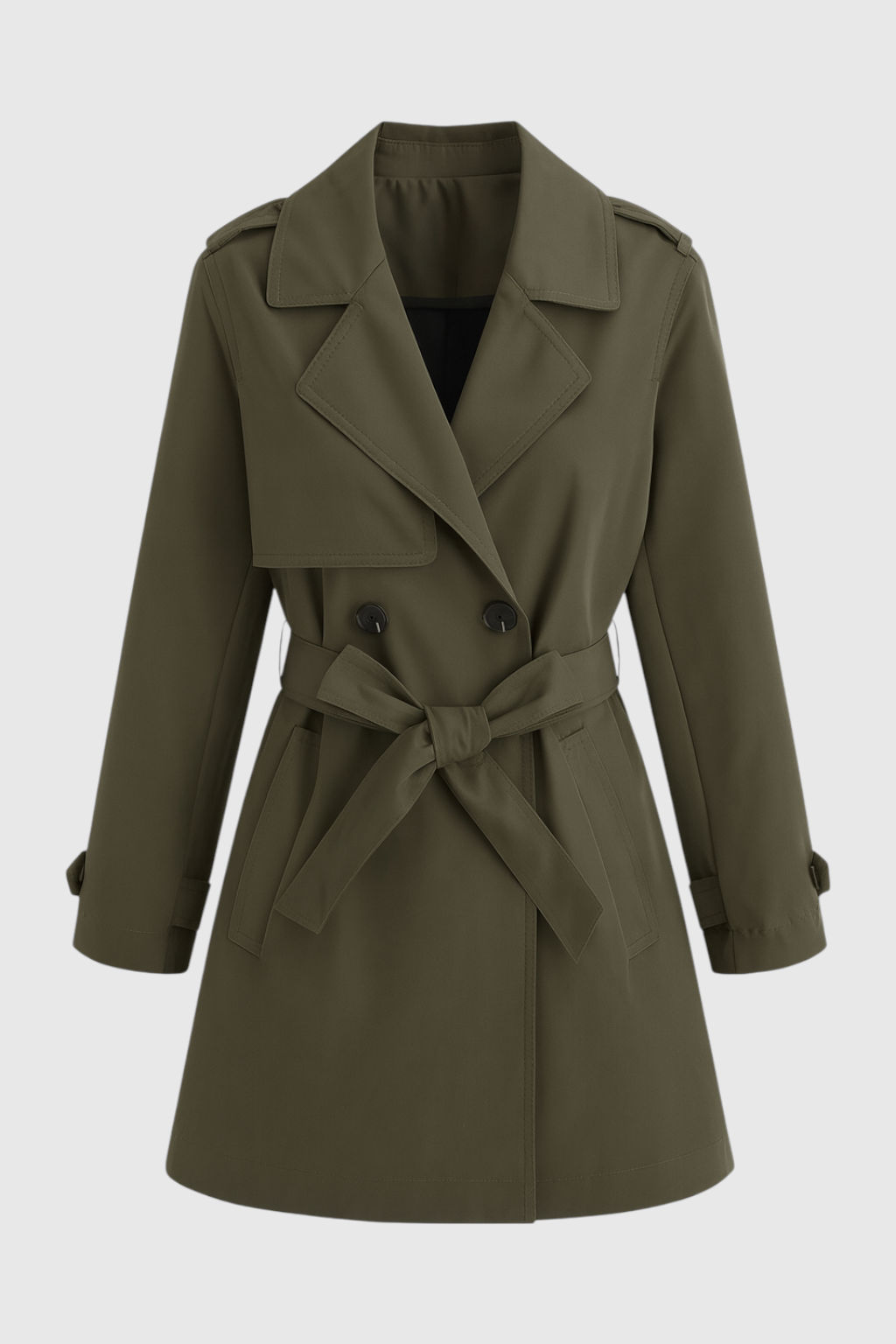 Dames Olijfgroen Trenchcoat