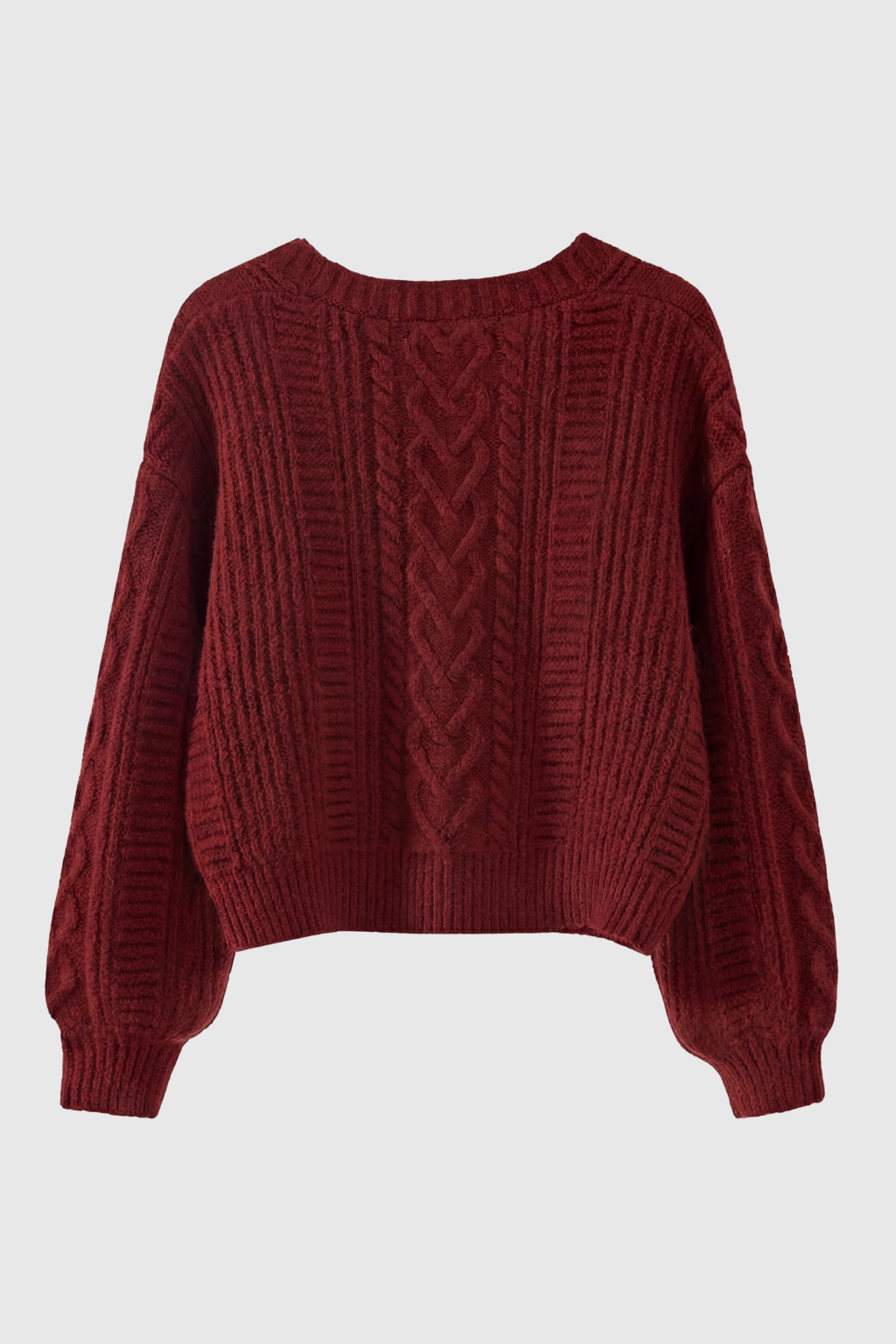 Women's Red V-Neck Cardigan