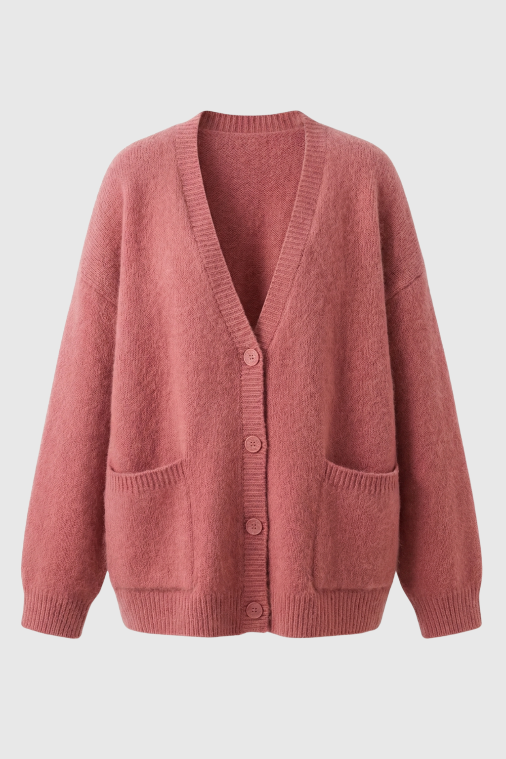 Dames Roze V-hals Gebreid Vestje