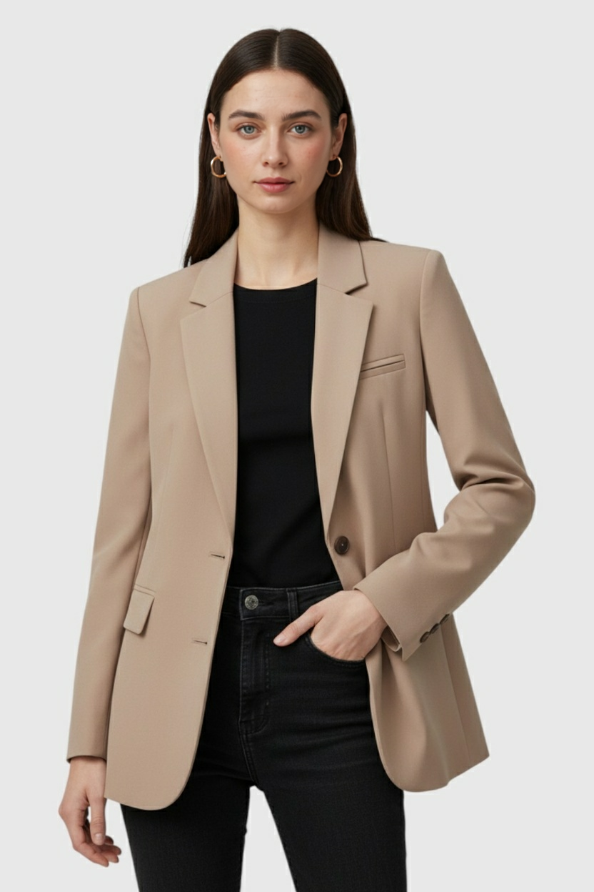 Dames Slanke Khaki Blazer