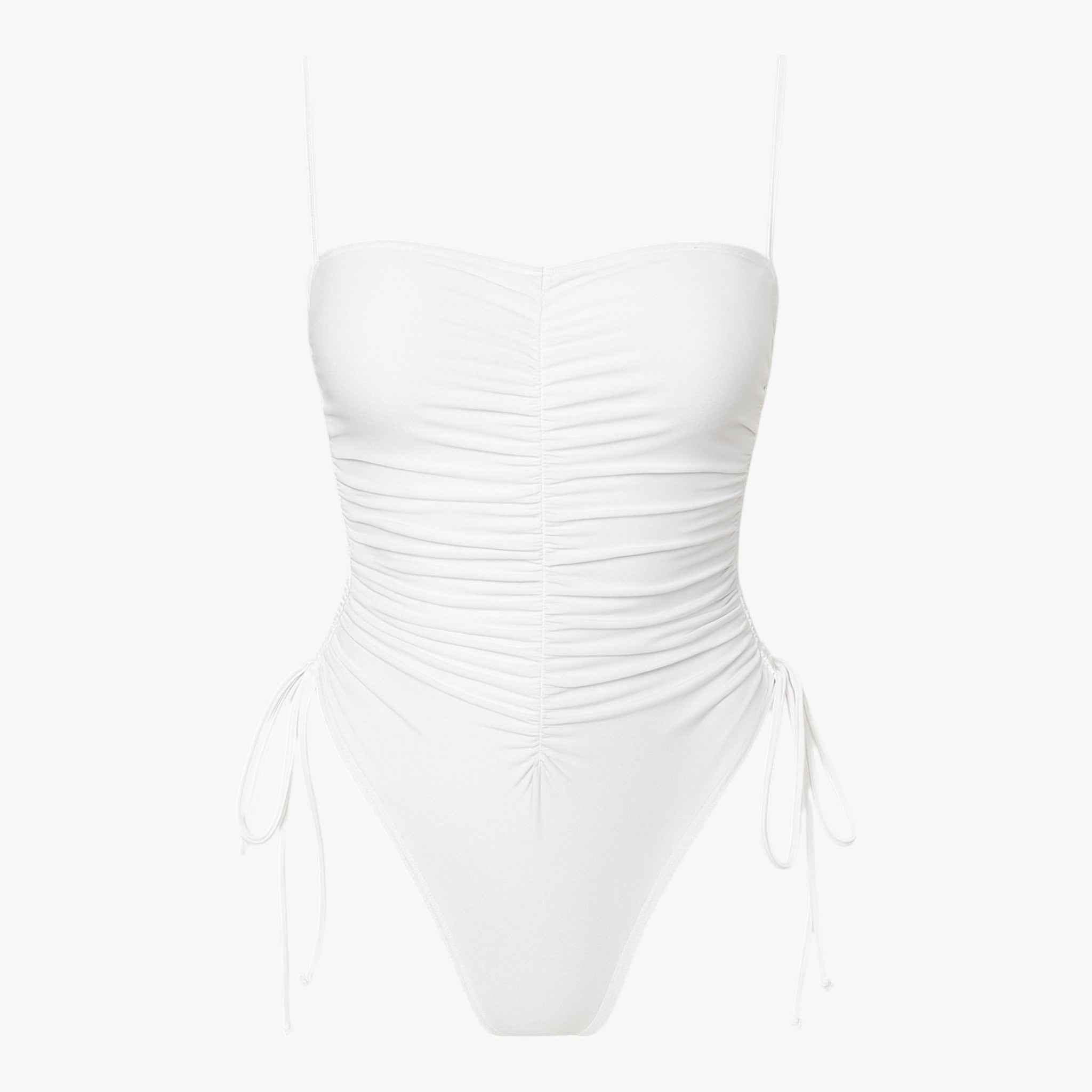 Dames zwemkleding : Elsa dames strapless zwempak - Wit voor een stijlvolle uitstraling in Wit van Vanda Liamo
