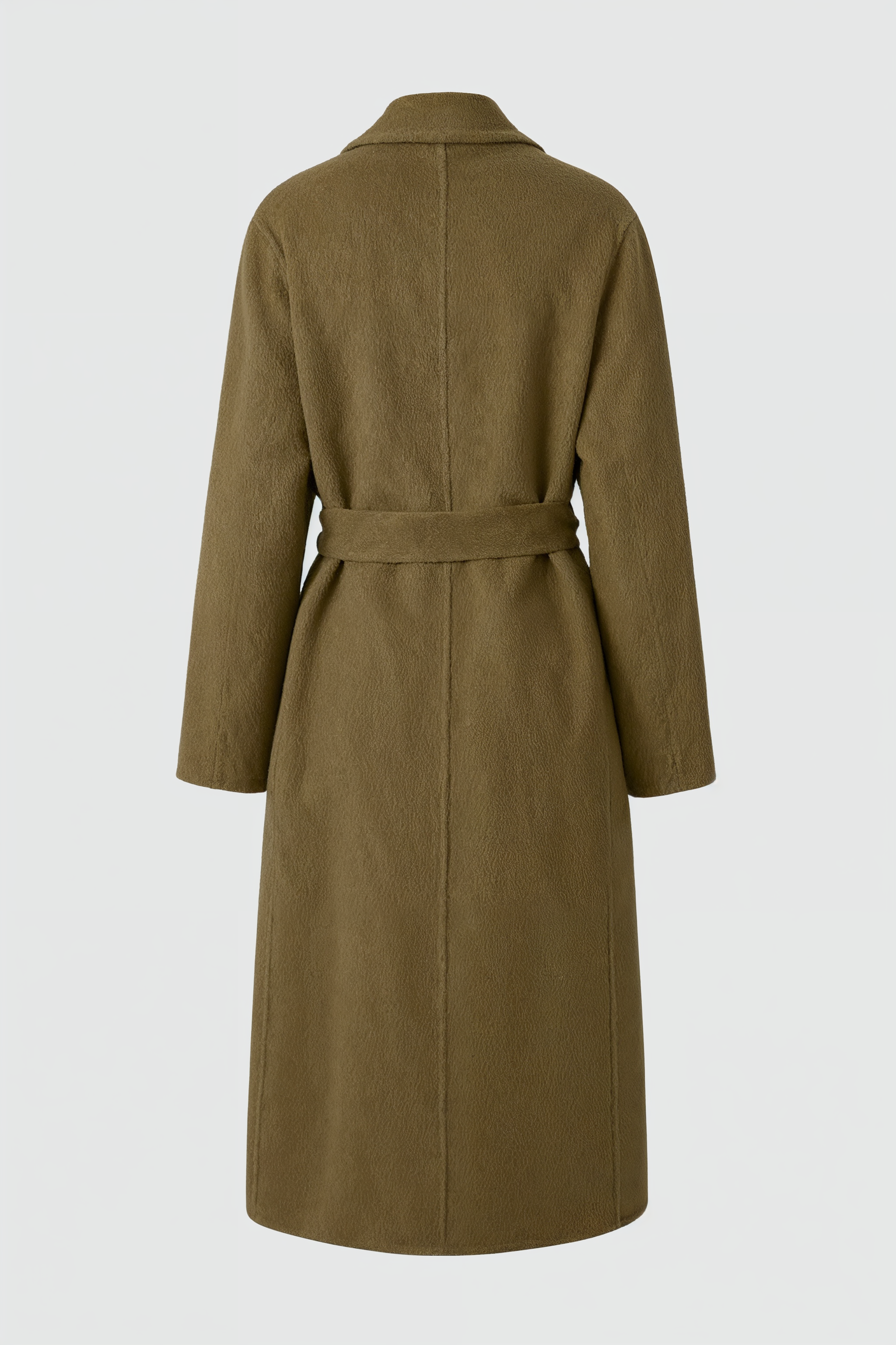 Dames Trendy Lange Khaki Overjas