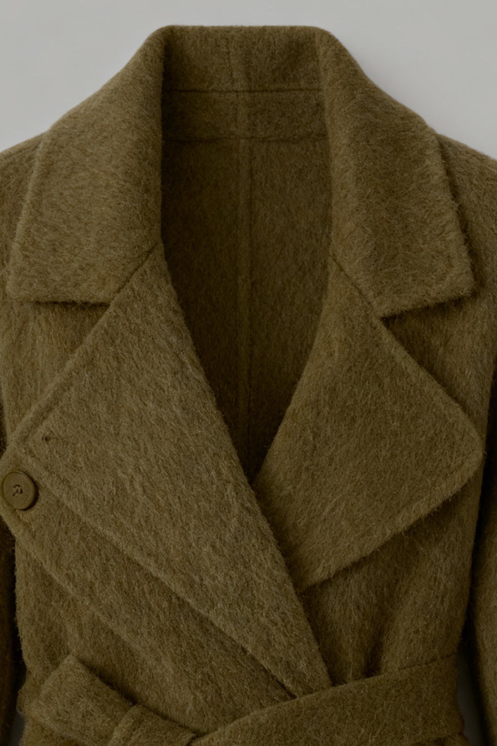 Dames Trendy Lange Khaki Overjas