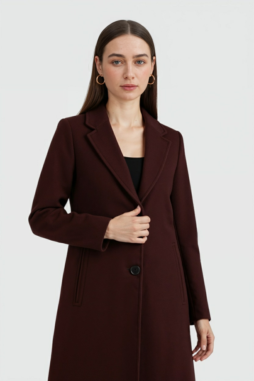 Dames Vintage Elegante Bourgondië Jas