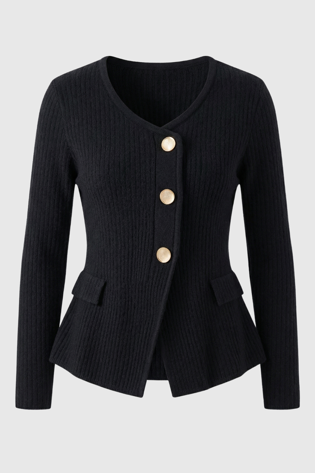 Women's Warm Black Knit Cardigan