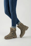 Women's Warm Leopard Ankle Boots with Non-Slip Sole