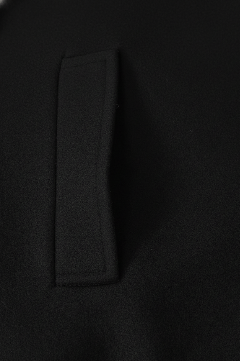 Dames Wollen Losse Zwarte Jas