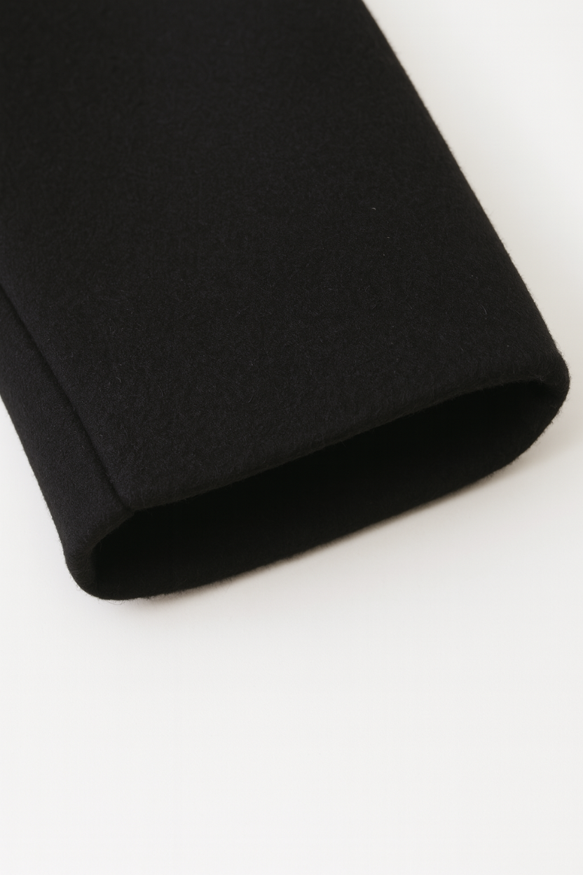 Dames Wollen Losse Zwarte Jas