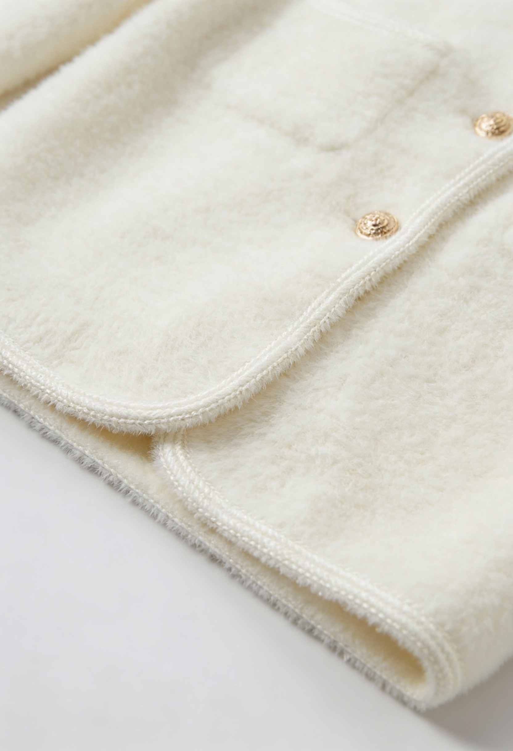 Women's Soft Crew Neck White Cardigan