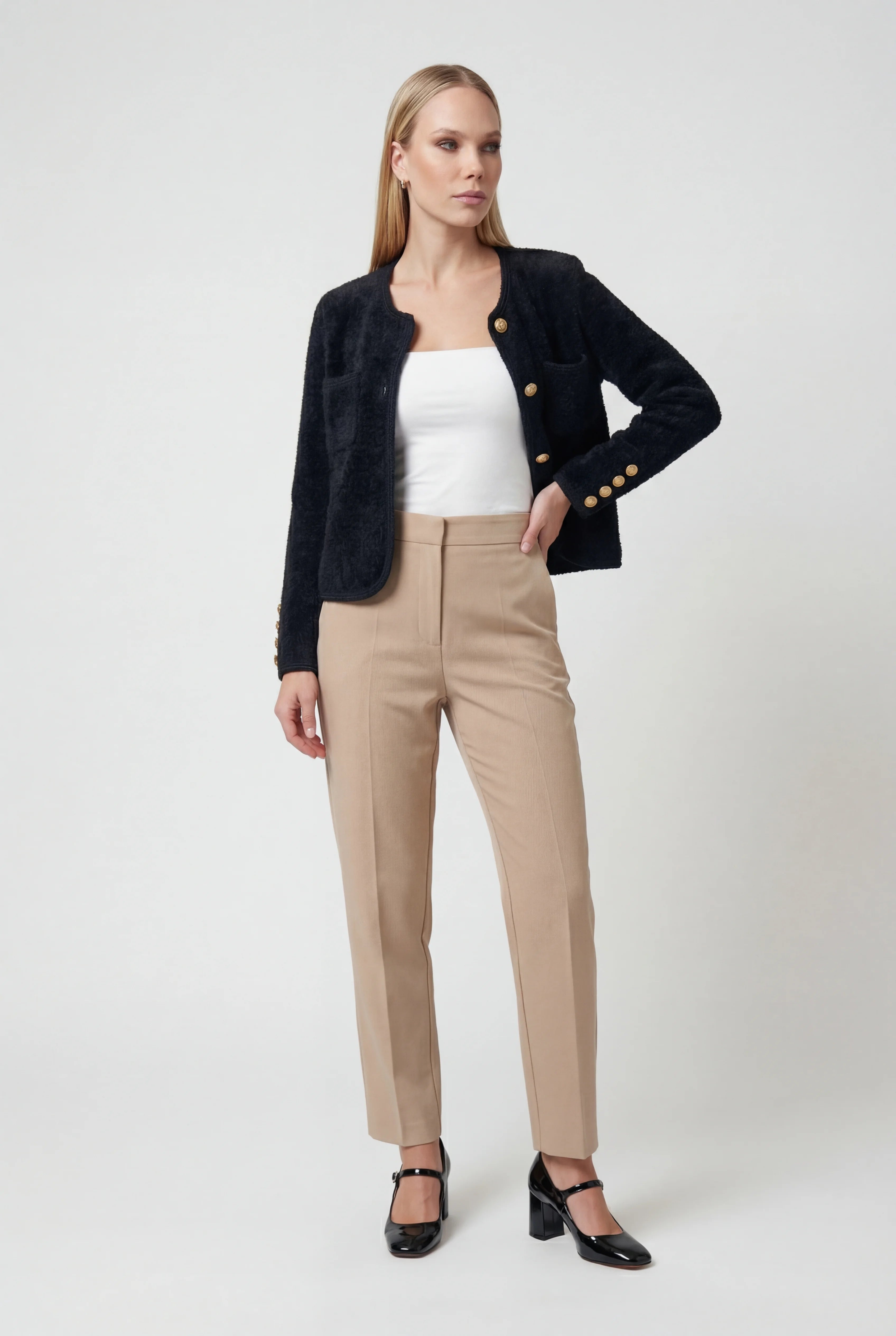 Dames Zacht Ronde Hals Zwart Vestje