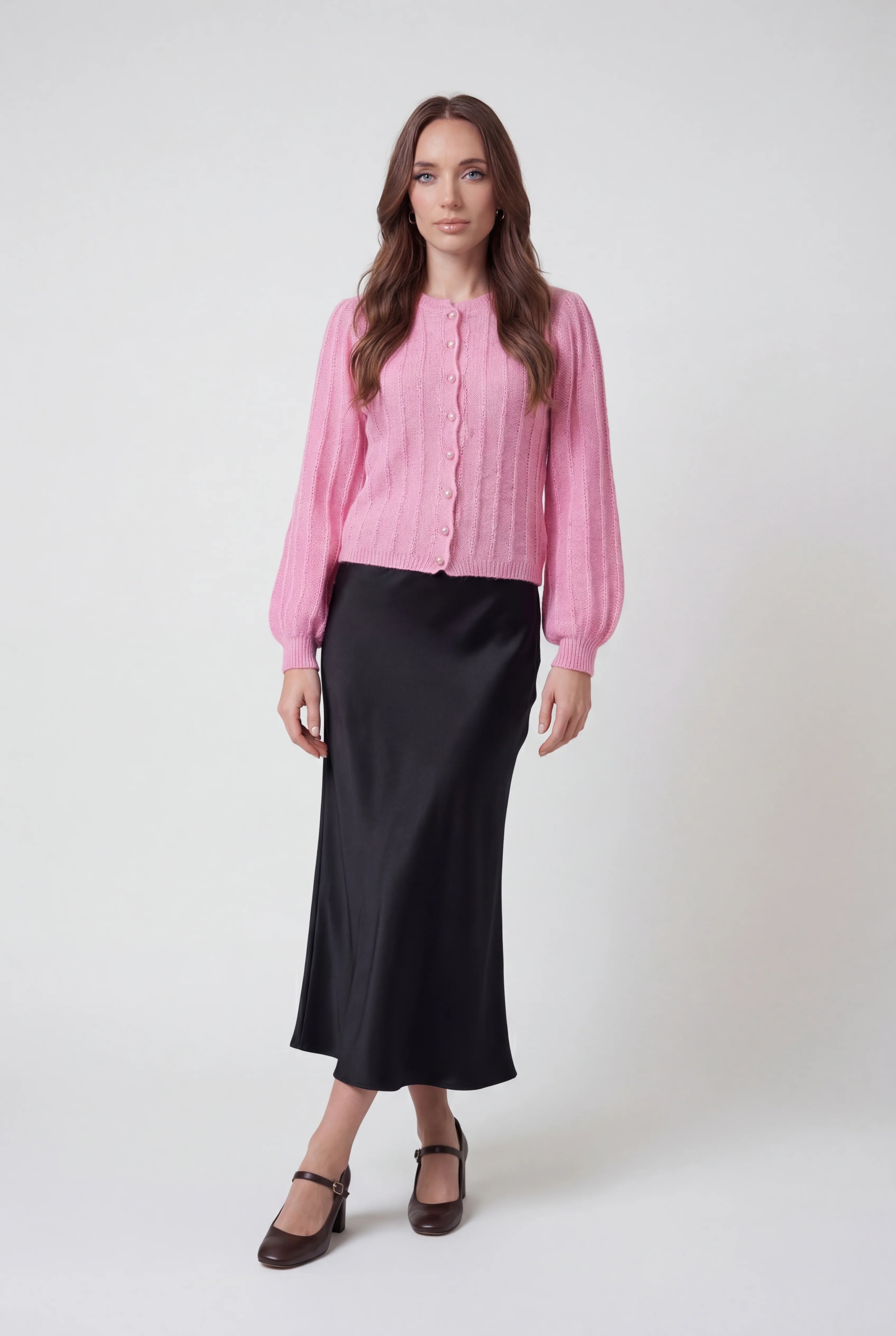 Dames Zachte Roze Gebreide Vestje