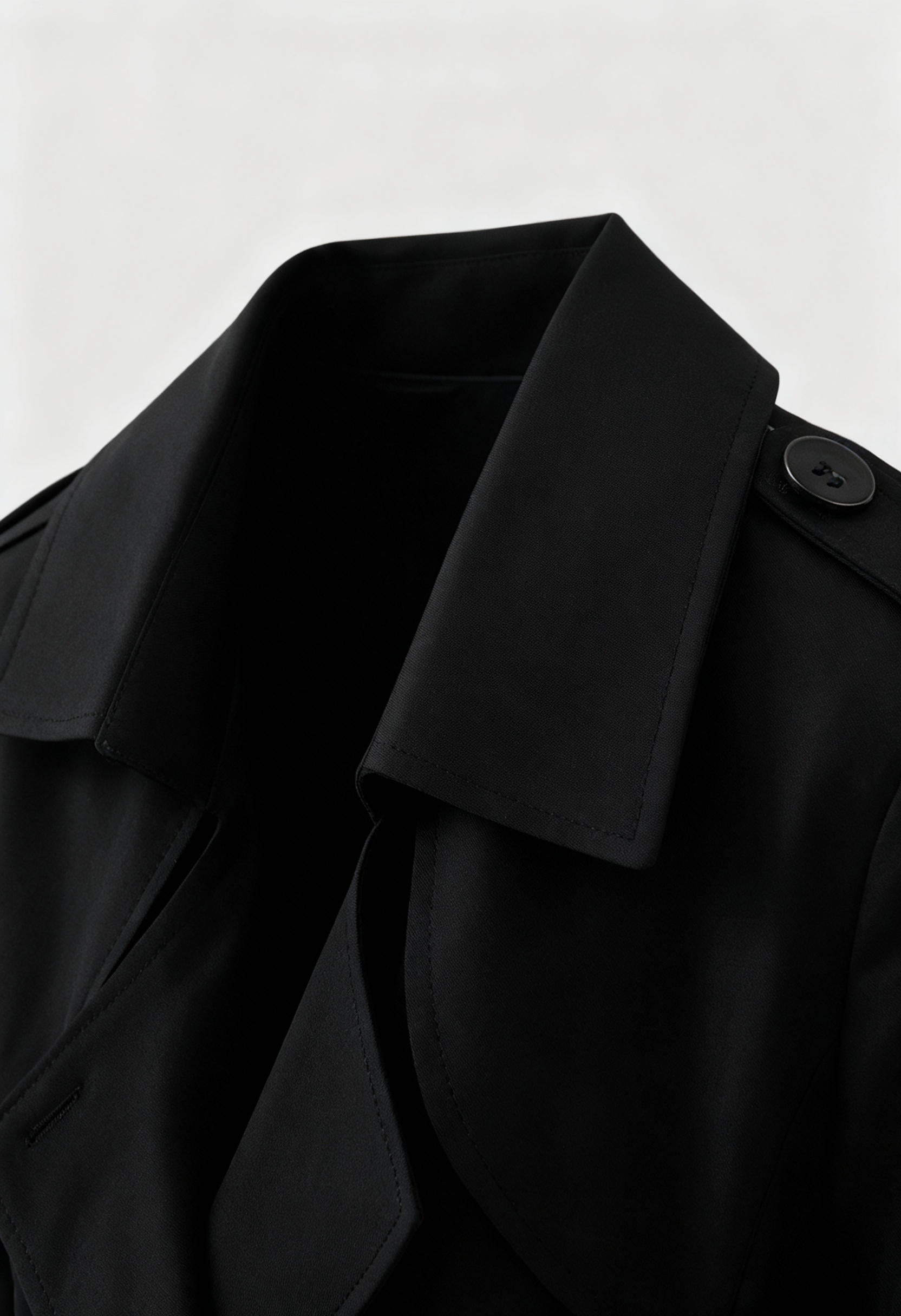 Dames Zwart Halflange Trenchcoat