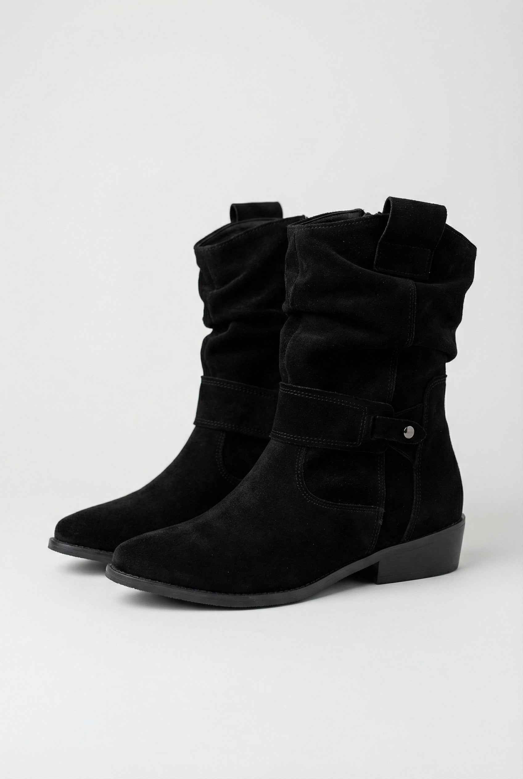 Dames Donkerbruin Retro Suede Enkellaarsjes