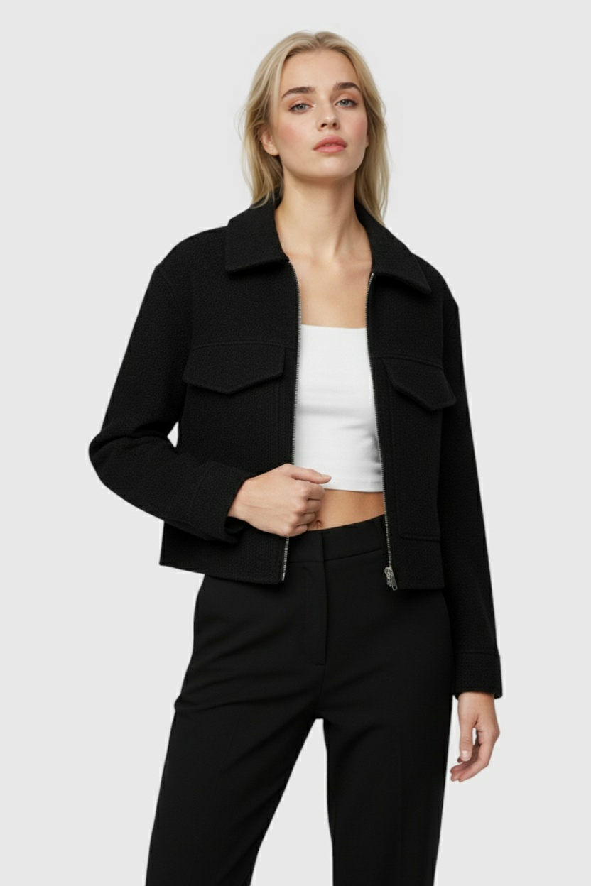 Dames Zwart Ritsjack