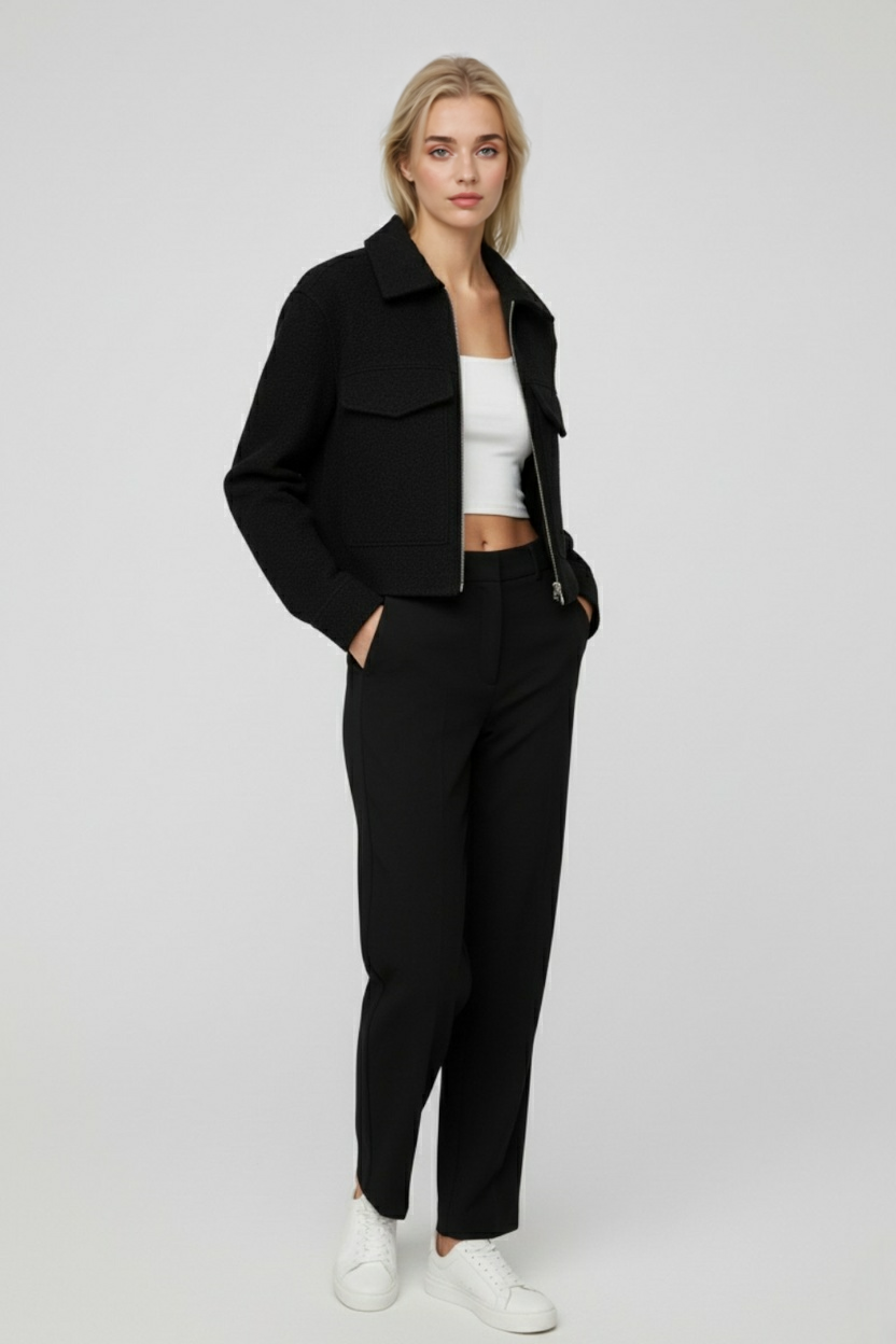 Dames Zwart Ritsjack