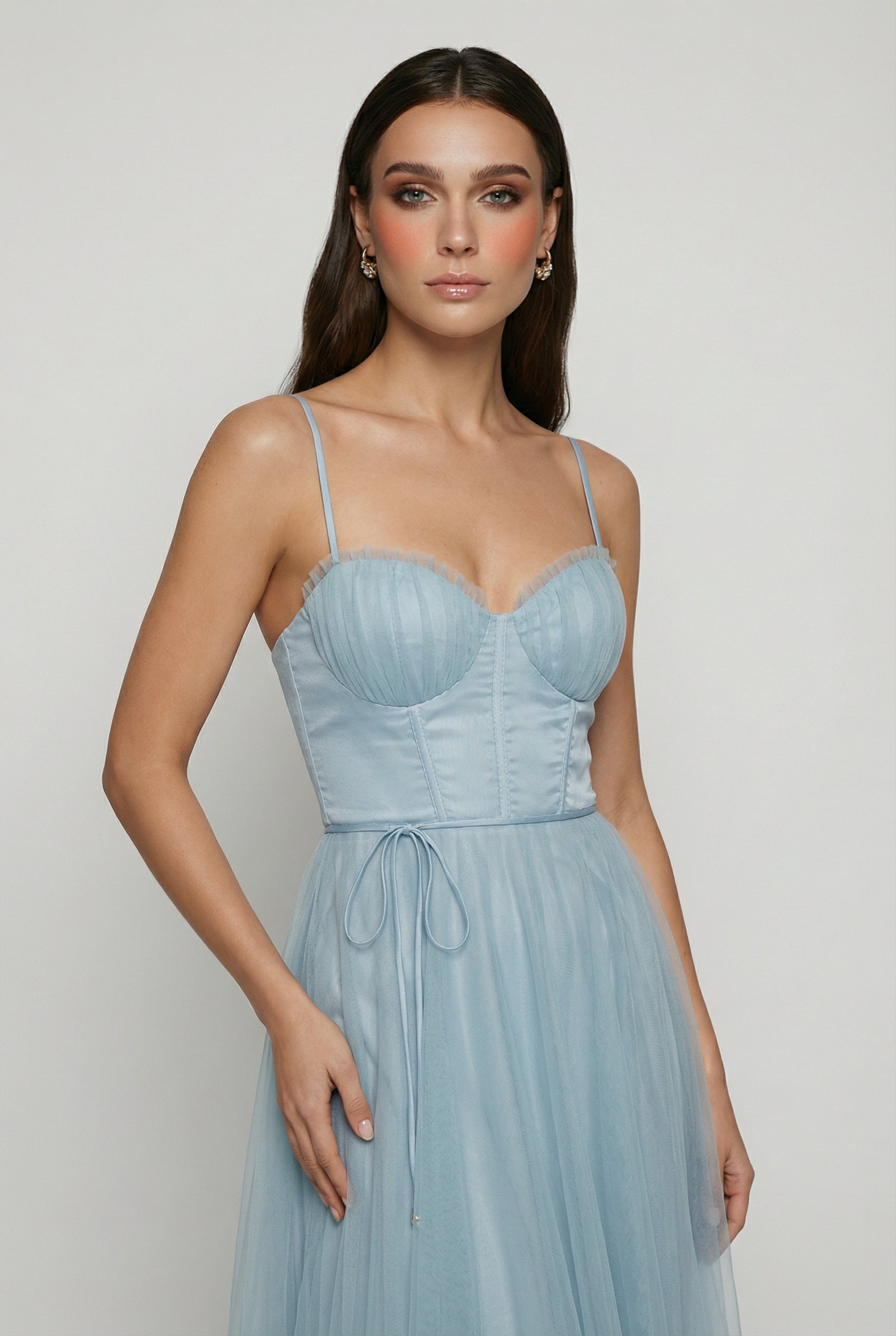 Blue Cocktail Midi Dress - View 4 | Vanda Liamo