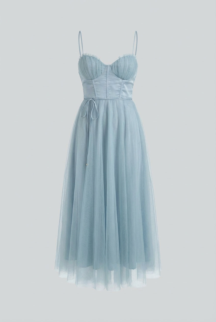 Blue Cocktail Midi Dress - Blue | Vanda Liamo