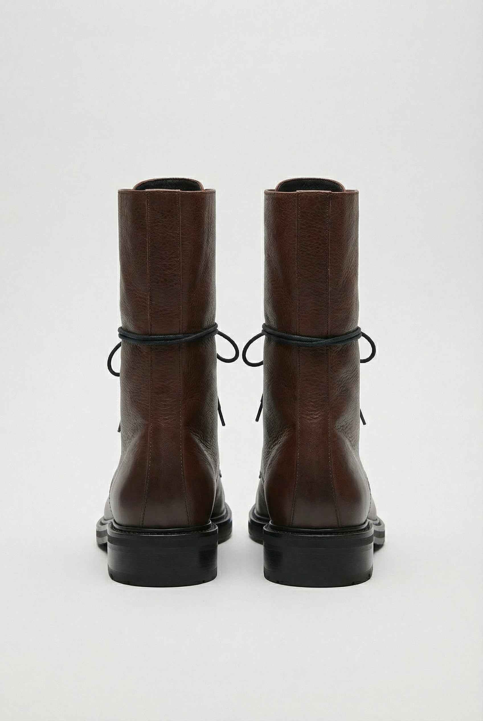 Elegant Dark Brown Lace-Up Boots for Women