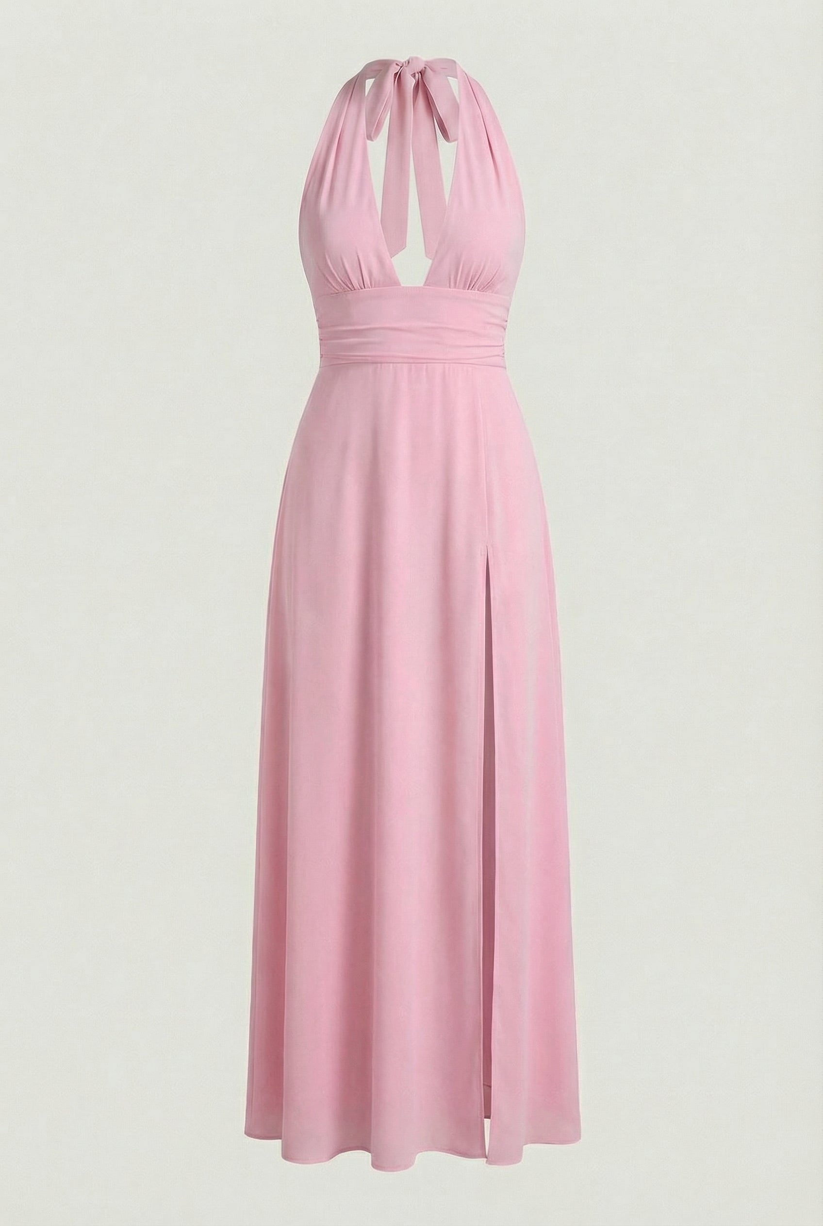 Pink Halter Maxi Dress for Women