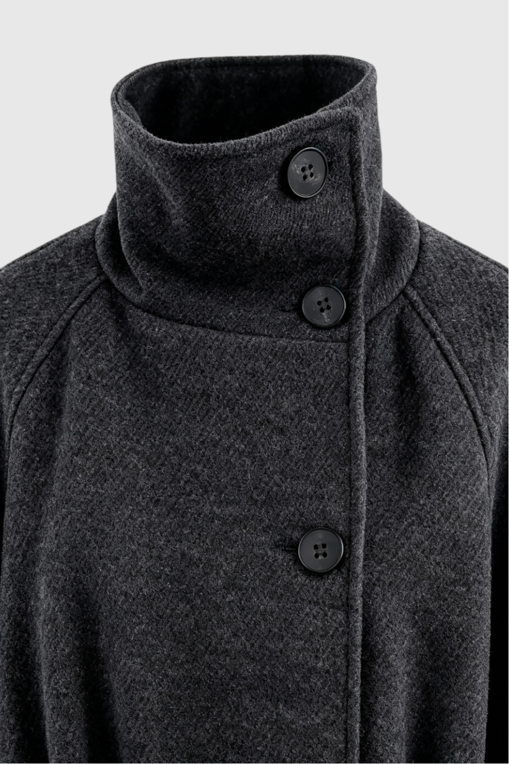 Grijze Lange Dames Jas Winter met Opstaande Kraag