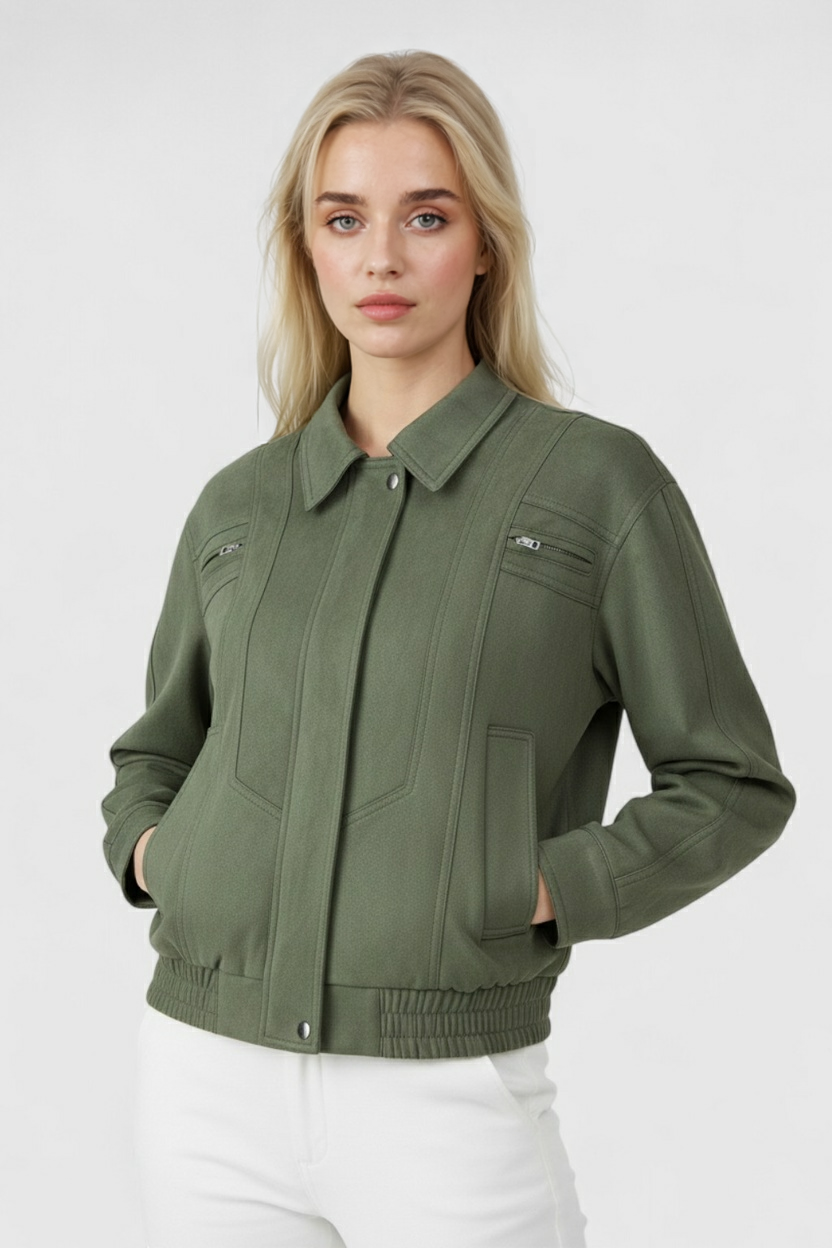 Groen Bomberjack voor Dames