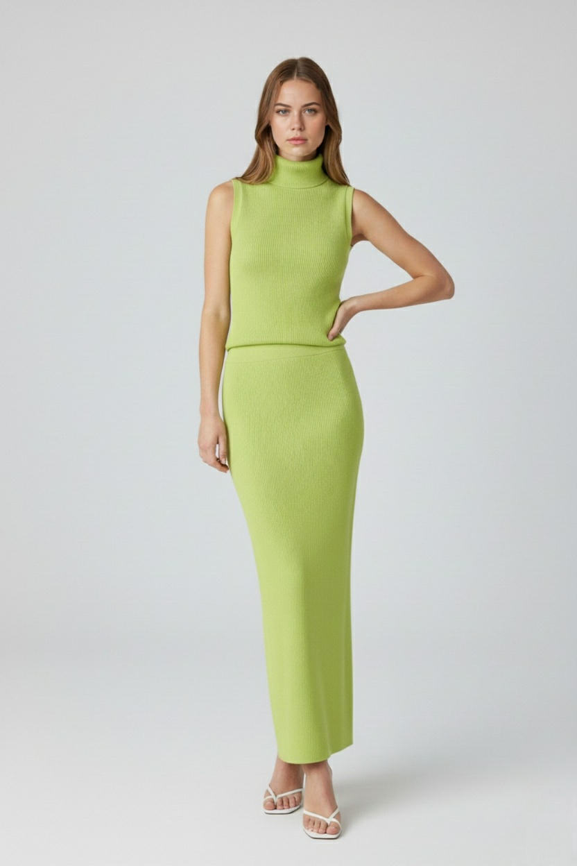 Groen Gebreide Set voor Dames